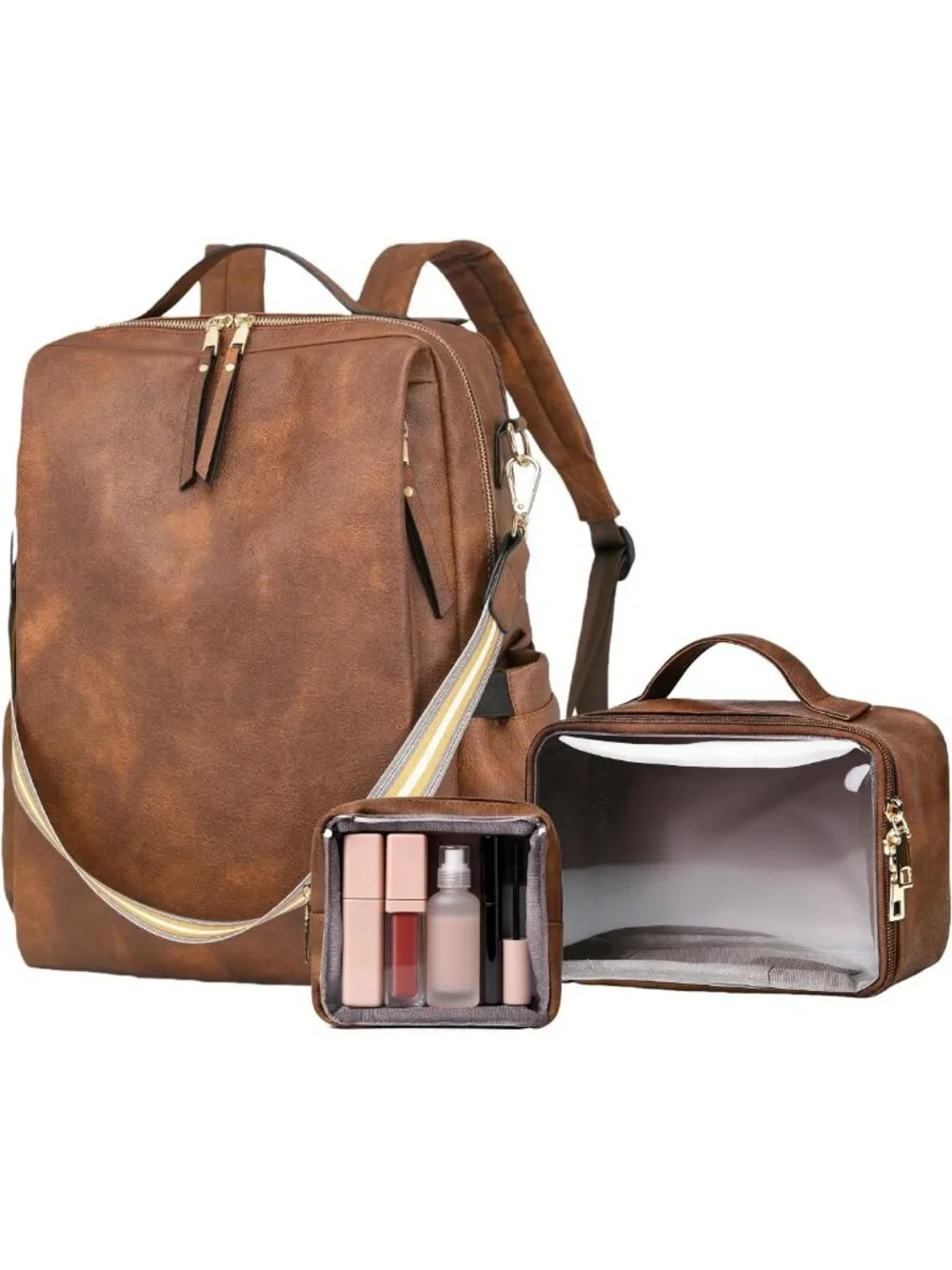 Stylish Leather Laptop Backpack for Women | 15.6